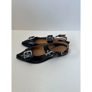 Forever 21 Faux Patent Leather Pointed Toe Buckle Flats - Picture 1 of 6