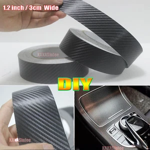 Pegatina de vinilo envolvente de fibra de carbono adhesivo negro textura 3D hágalo usted mismo pegatina de automóvil AB - Imagen 1 de 9