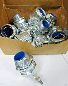 🔥10) NEW THOMAS & BETTS 1" LIQUIDTIGHT STRAIGHT FLEX METAL CONDUIT CONNECTOR - Picture 1 of 9