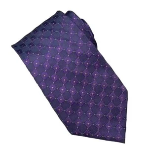 Jhane Barnes Silk Tie Lavender Gray Geometric Pattern Designer Classic Menswear - Picture 1 of 6