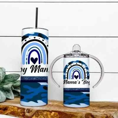 Elegante juego de vaso y taza para sorber a juego para mamá niño Foto 1 de 3