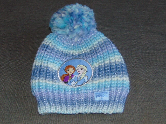 M&S Disney Hat 'Frozen' Knitted with Sparkle Detail 18-36m Blue Mix BNWT - Image 1 of 1