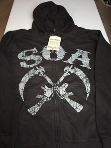 Sons of Anarchy Crossed Sickles Hoodie Sweatshirt mit durchgehendem Reißverschluss Größe Small - Bild 1 von 3