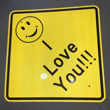 I Love You Traffic Sign Yellow 24x24 Romance Gift Home Decor Novelty Rare Gift