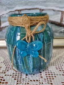 Handmade glass and resin tealight holder or decorative storage container - Picture 1 of 6