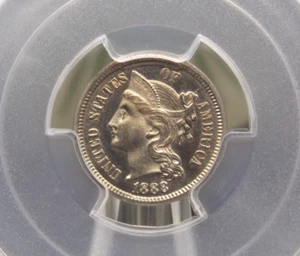 1888 Three 3 Cent PROOF Nickel 3CN PCGS PR63 #423 *OBSOLETE* Proof ECC&C, Inc. - Picture 1 of 5
