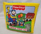 Vintage 1998 Fisher Price Soft Play Baby Toddler Cloth Things That Go Busy Book