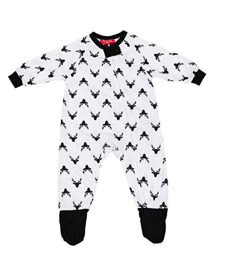 Nuevo pijama familiar a juego para bebés Oh ciervo pijama con patas, blanco, 12 meses Foto 1 de 1