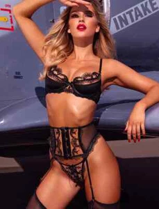 HONEY BIRDETTE BLACK CHARLOTTA BRA 36D & L WASPIE SUSPENDER & BRIEF X LARGE BNWT - Picture 1 of 4