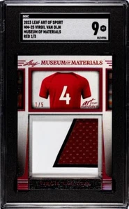 2023 Leaf Museum of Materials Virgil Van Dijk RED#1/5 Jumbo PATCH Encased SGC 9 - Picture 1 of 2