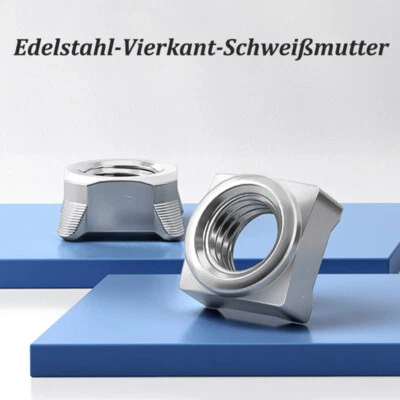 Vierkant-Schweissmuttern Edelstahl V2A DIN 928 M3 M4 M5 M6 M8 M10 Schweißmutter - Bild 1 von 4