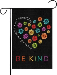 Louise Maelys Spring Be Kind Daisy Garden Flag 12x18 Double Kind-12" x 18"  - Picture 1 of 7