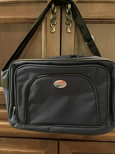 American Tourister VTG Navy Blue Carry On Shoulder Travel Overnight Bag 15"x11” - Picture 1 of 10