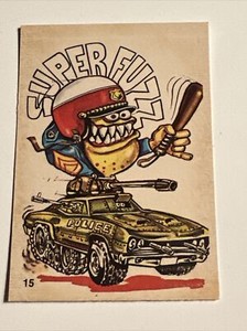 Donruss Odder Odd Rod Card Sticker Hot Car Rat Fink 15 Super Fuzz Police Cop