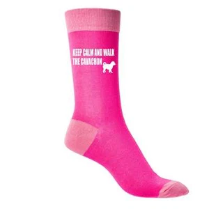 Keep Calm & Walk Cavachon Damas Rosa Novedad Calcetines Perro Amante Regalo - Imagen 1 de 6
