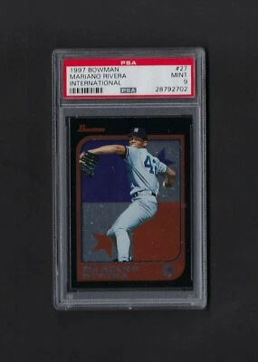 Bowman International #27 Mariano Rivera Yankees 1997 como nuevo Pop 4 PSA 9 Foto 1 de 2