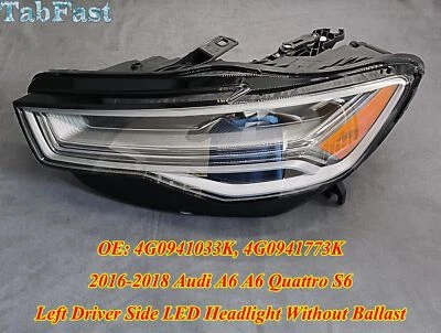 OEM 16-2018 Audi A6 S6 Left Driver Side LED Headlight Without Ballast 4G0941033K Foto 1 de 4