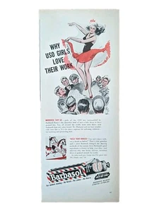 Anuncio impreso barbasol vintage 1945. artículo original. Niñas US0 de la Segunda Guerra Mundial - Imagen 1 de 1