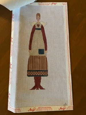 Pat Thode Hand Painted Needlepoint Canvas "Lizzie - Stitching Angell" - Image 1 of 3
