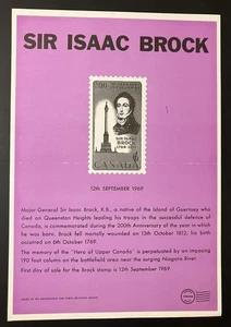 Canada post office poster new issue poster Isaac Brock 1969 [ 786 - Picture 1 of 1