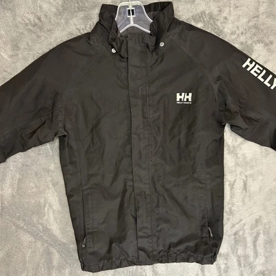 Helly Hansen Junior's 128/8 Black Windbreaker Rain Jacket Tech Performance - Image 1 of 4