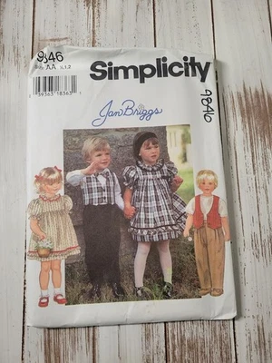 1995 Simplicity Sewing Pattern 9846 Toddler Girls & Boys Separates 1/2-2 13877 - Image 1 of 3