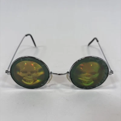 Gafas de sol holográficas lenticulares aterradoras esqueleto calavera globo ocular de colección años 90 Spencers Foto 1 de 4