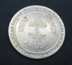 1993 Aruba Hyatt Regency Casino $1 Slot Spielmarke Palm Beach Aruba - Bild 1 von 4
