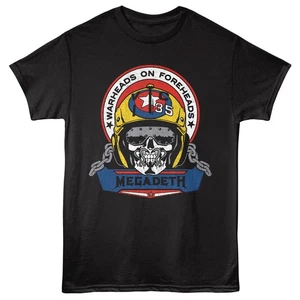 Megadeth Thrash Vic 35 Fighter Pilot Helmet Warheads On Forheads  Men's T Shirt - Picture 1 of 6