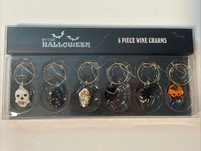 Halloween Theme Wine Glass Charms - Set Of 6 New - Image 1 of 4