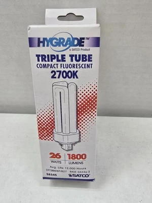 Satco S8345 CFT26W/4P/827 26W 4-Pin GX24q-3 T4 CFL 2700K Warm White - Free Ship - Image 1 of 4