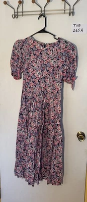 Belle France  Vintage  Floral Dress With Ribbons On Sleeves P 10 - Image 1 of 4