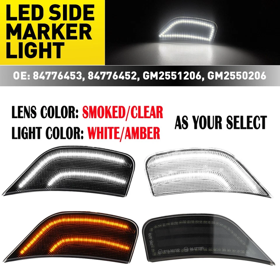 Дымчатые желтые светодиодные габаритные огни для 21–23 GMC Yukon XL Chevy Tahoe Cadillac - Изображение 1 из 1