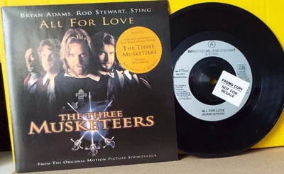 BRYAN ADAMS,ROD STEWART,STING - ALL FOR LOVE. UK PROMO 7" 1993. A&M 580476-7 DJ - Bild 1 von 4