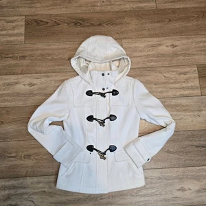 Celebrity Pink Peacoat Polyester Hooded winter jacket Women's White XS - Picture 1 of 11