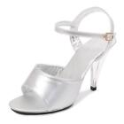 Womens Patent Leather Open Toe Hasp Buckle Sandals Sexy 10Cm Stiletto High Heels