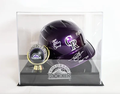 Casco de béisbol firmado por Todd Helton Colorado Rockies con inscripción y multicolor Foto 1 de 4