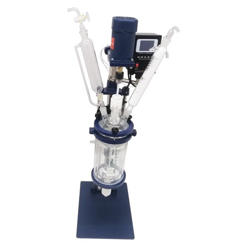 2L Digital Display Glass Reactor 110V Chemical Lab Jacketed Glass ...