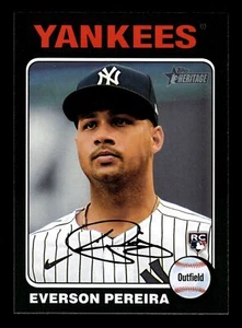 2024 Topps HERITAGE EVERSON PEREIRA BORDE NEGRO PARALELO #348 YANKEES RADIOCONTROL - Imagen 1 de 2