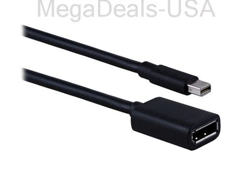 Mini DisplayPort to DisplayPort Adapter Male/Female 6" UltraHD 4K Black 51762 H2 - Image 1 of 1