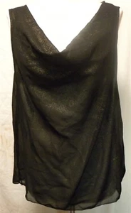 NEW Womens Body Central Black Gold Chain Shiny Pull On Blouse Medium (L) - Picture 1 of 5