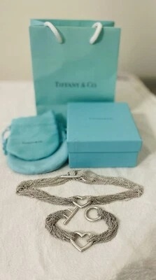 Tiffany Heart Toggle Bracelet 6” and Necklace 15.5” - Image 1 of 3
