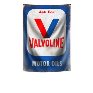 VALVOLINE Flagge Fahne Banner Garage Bar Deko Biker Oldtimer Gas USA Benzin Öl - Picture 1 of 1