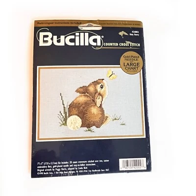 Bucilla #42002 Baby Bunny Counted Cross Stitch Kit NEW Sealed NOS Vintage 1998  - Image 1 of 4