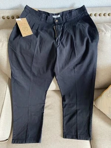 Bugle Boy Men’s 38 x 30 Triple Pleat Cotton Twill Black Dress Pant Trousers - Picture 1 of 4
