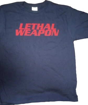 LETHAL WEAPON T-Shirt Dark Blue LARGE 100%  Organic Cotton *NEW* - Image 1 of 3