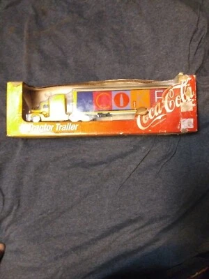 New Coca Cola T624 1:64 Yellow Tractor Trailer Truck Die Cast Coke Ertl 1997 - Image 1 of 4