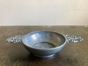 Vintage Small Ornate Two Handle Pewter Bowl Dish (MADE IN WEST GERMANY) - Picture 1 of 12