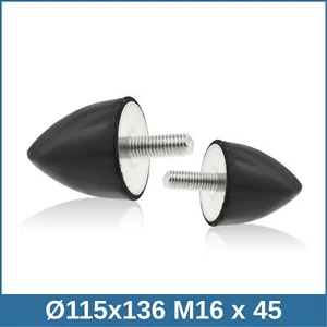 Typ PD Ø115x136 M16x45 NK 55° Shore Parabelpuffer Gummi-Metall-Puffer - Picture 1 of 2