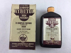 Pharmacy Liquid Rybutol Medicine Bottle w/Box 7" Vitamin Corp of America - Picture 1 of 9